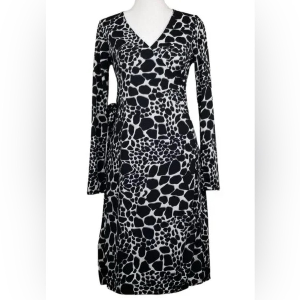 The Limited Black and White Wrap Dress